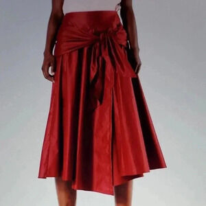 GLOSSY TIBI WRAP SKIRT